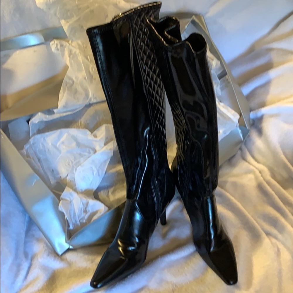 Worthington Black Patent Leather Knee Hi Boots